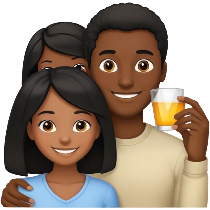 Black guy, happy to smell his black hair, light skinned girlfriend emoji
