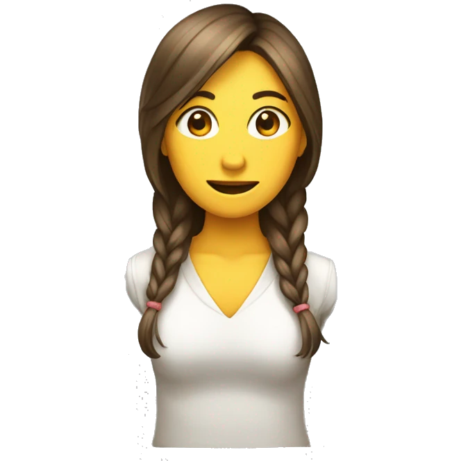 Garota bonita chamando para seguir  emoji