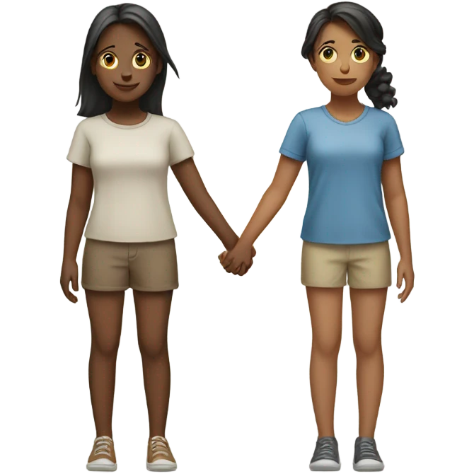 Two girls holding hands emoji