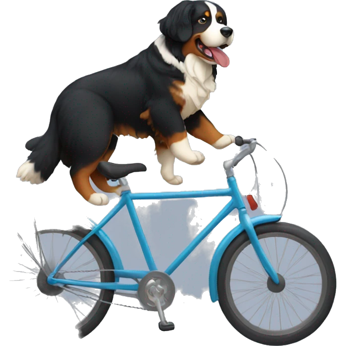 Bernese mountain dog on bicycle  emoji