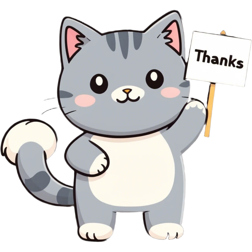 cat saying thaks emoji