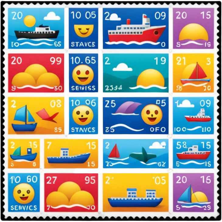 postage stamp sheet in postal service  emoji