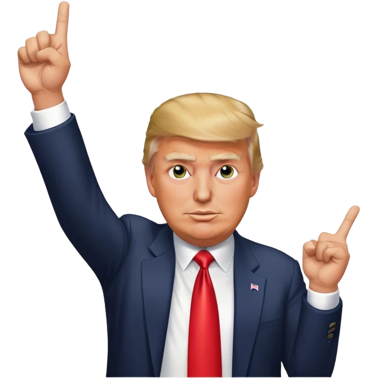 Donald  Trump shows hand  victory hyperrealistic emoji