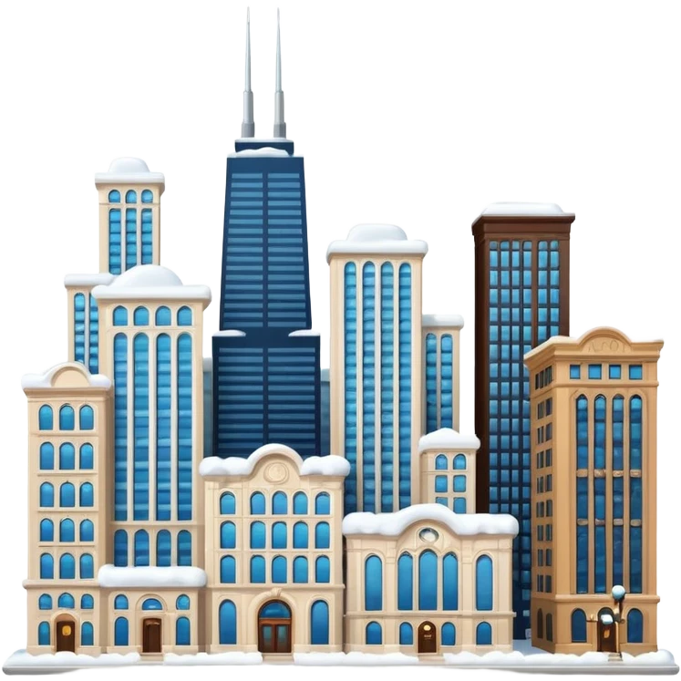 Chicago buildings snow emoji