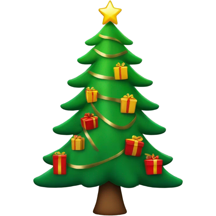 Christmas tree with presents emoji