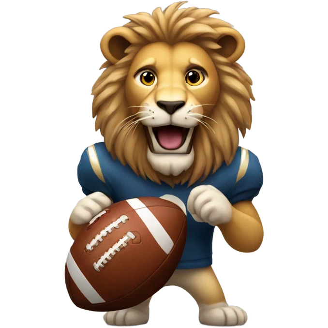 Lion holding a football emoji