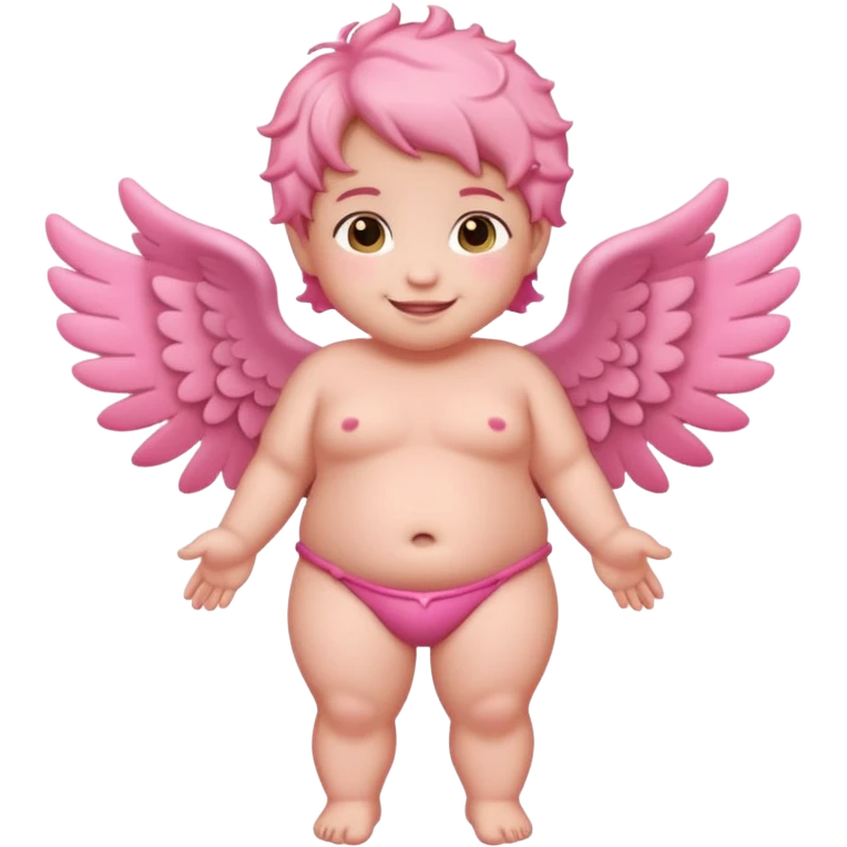 Full body Cupid in pink with no bow in hair emoji
