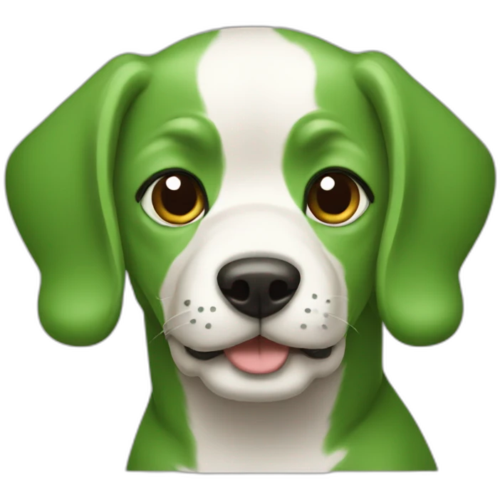 Perro color verde emoji