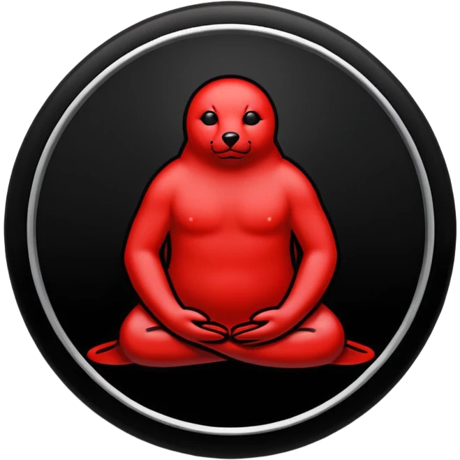 iOS sticker, summoning seal, black circle, red symbol, minimal emoji