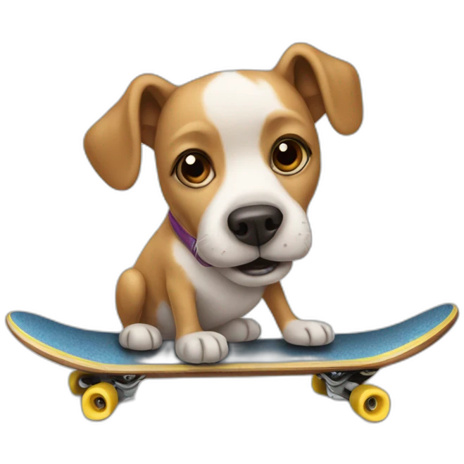 dog on a skate bord emoji