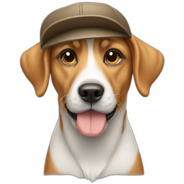 Dog wearing cap emoji
