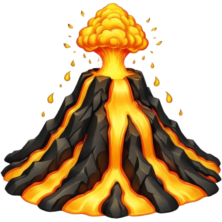 Volcano with gold lava emoji