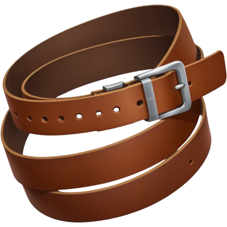 Hand holding folded in half belt at 45 degree angle emoji