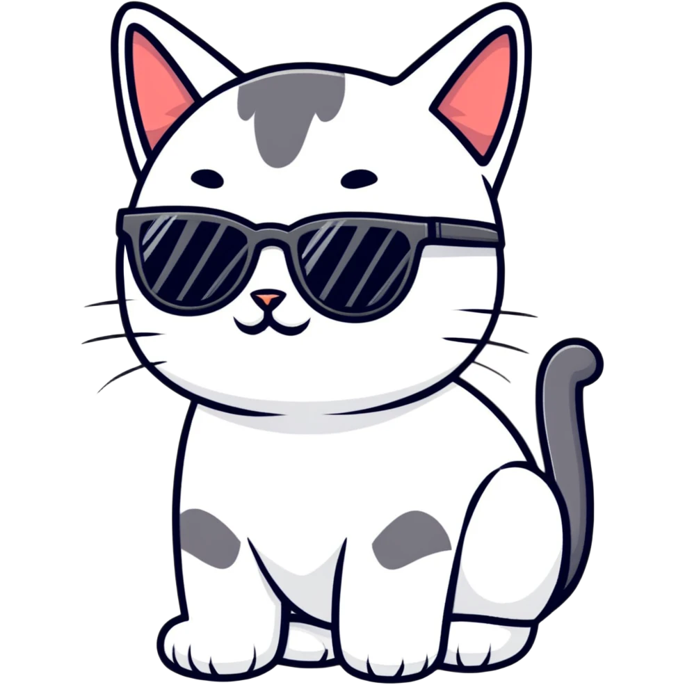 Cat with sunglasses emoji