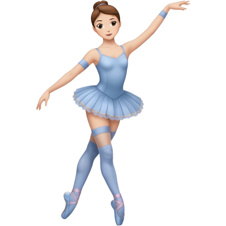 Ballet dancer in over the knee socks and brown hair emoji