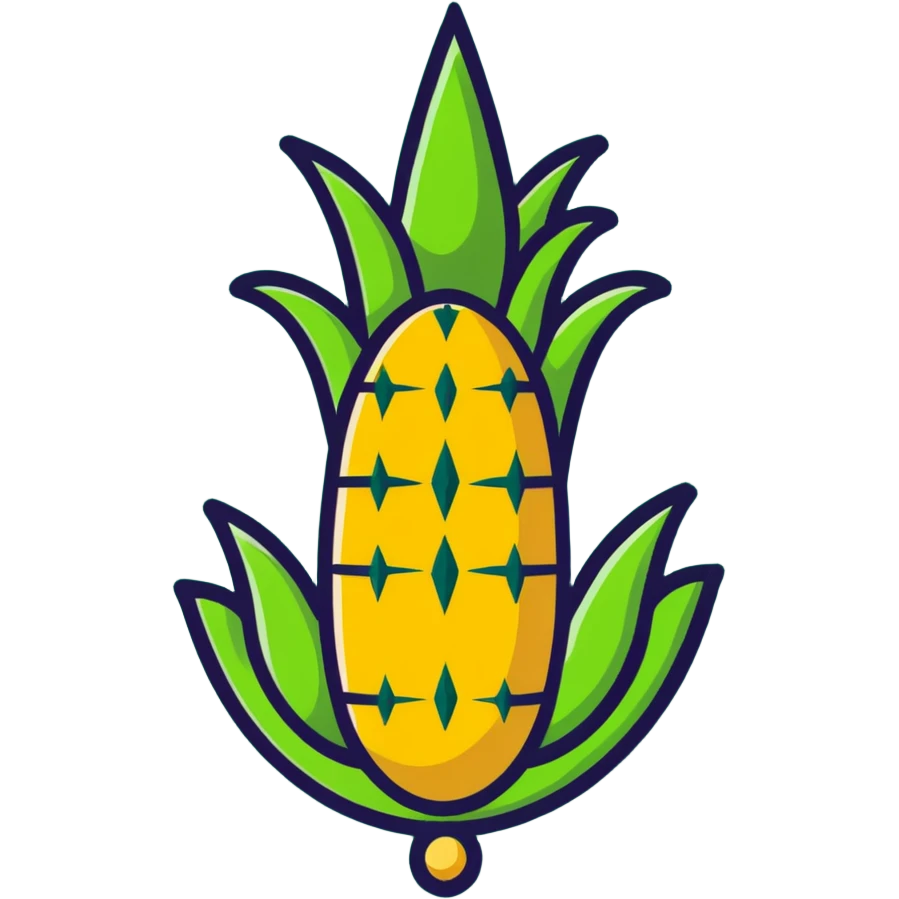 Minimalist Maya corn and sun symbols as message indicators, only white and deep green colors, flat design with clean lines emoji