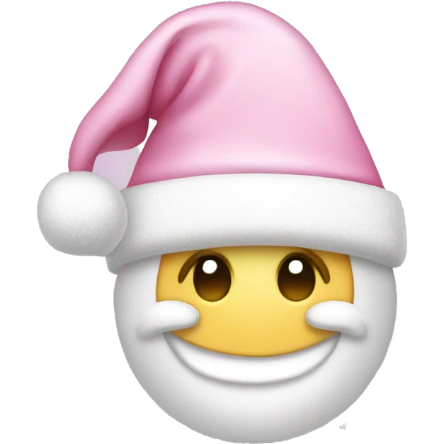 Light pink Santa hat with sparkly snowflakes  emoji