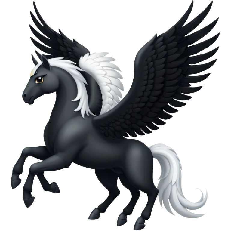 A black Pegasus emoji