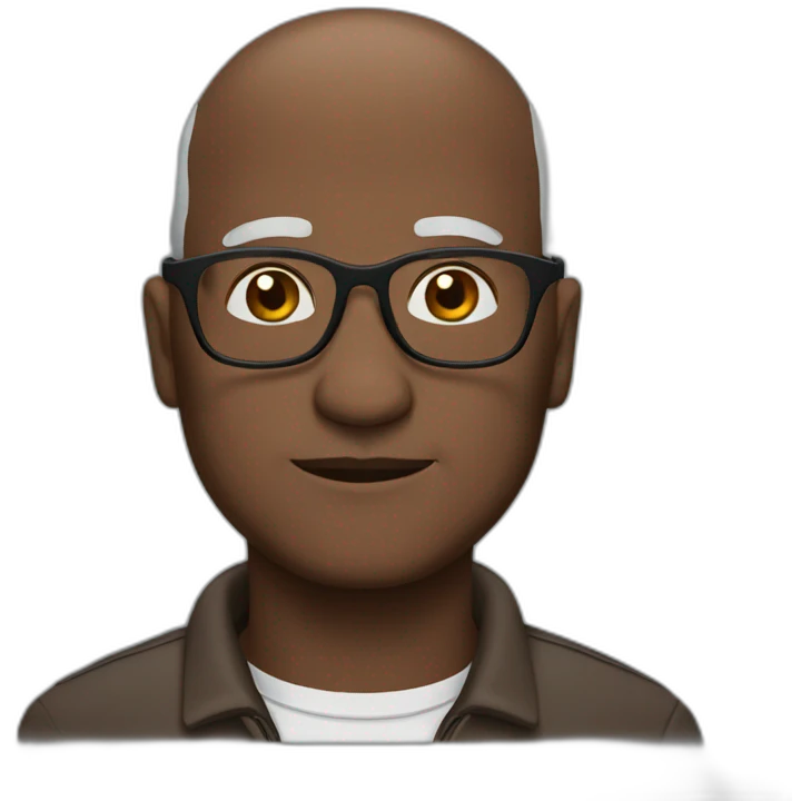Old bald man glasses medium dark skin emoji