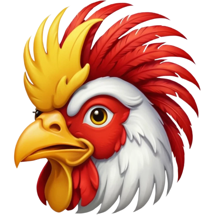 rooster with wigs emoji
