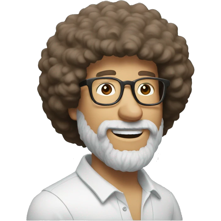 bob ross shopping for glasses emoji