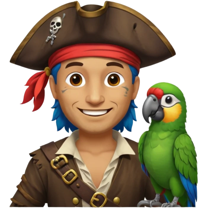 pirate and parrot emoji
