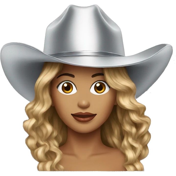 beyonce with a silver cowboy hat emoji