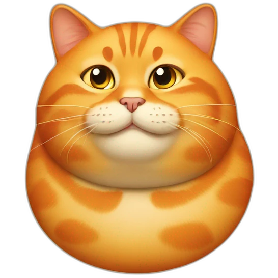 fat orange cat head emoji