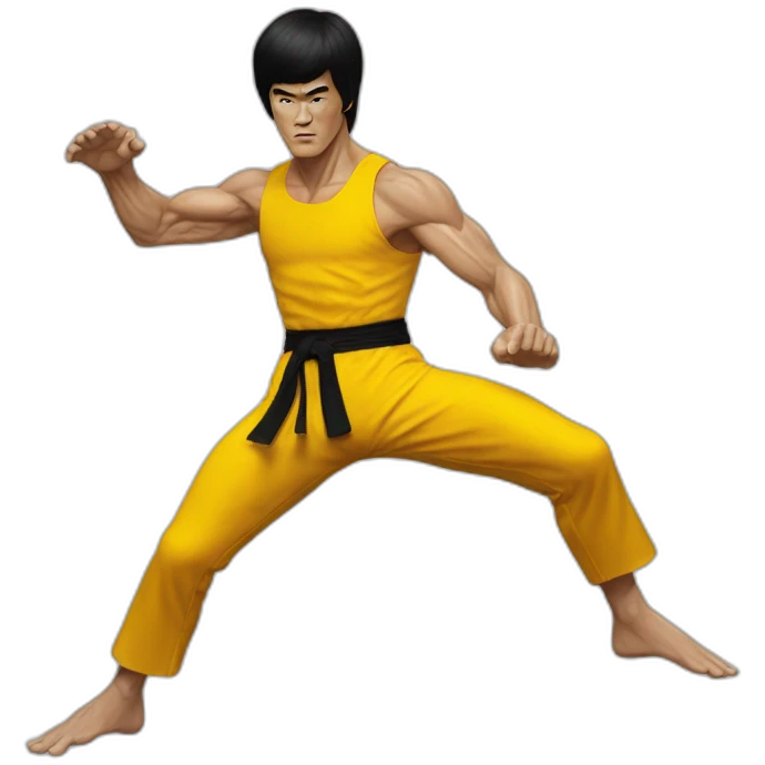bruce lee half side-kick emoji