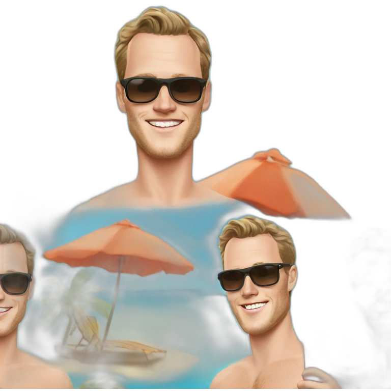 Jonathan Toews as a beach bum emoji