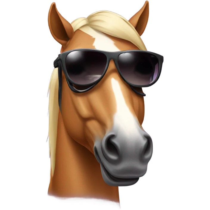 Horse wearing sun glasses emoji