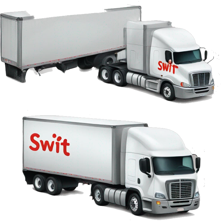 Semi truck that says swift on it emoji