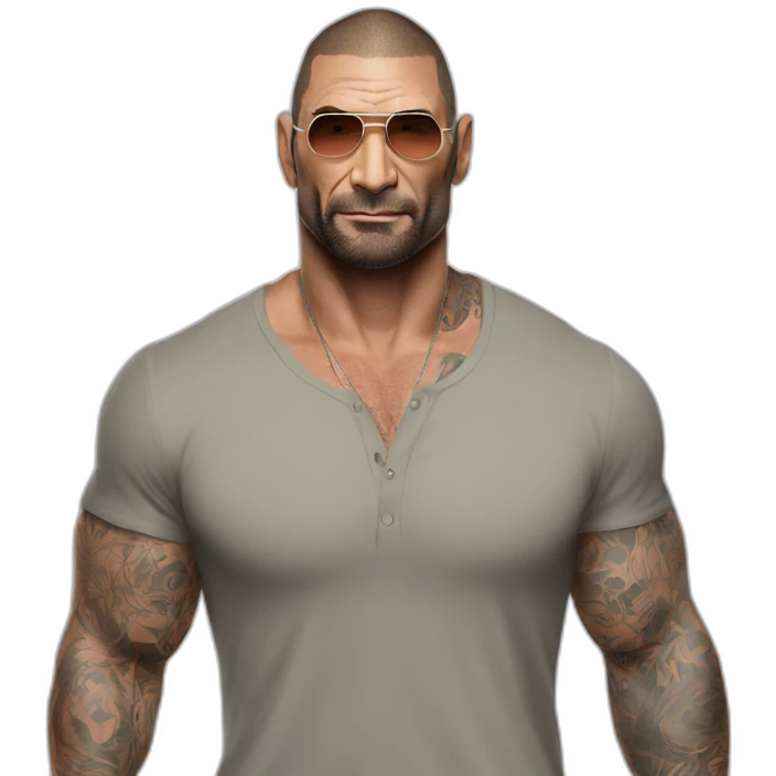 actor dave bautista cartoon wearing henley  emoji