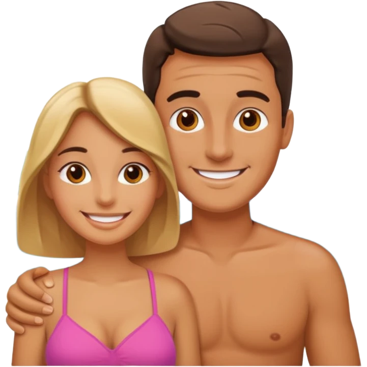 Девушка и мужчина вдвоем в отпуске  emoji