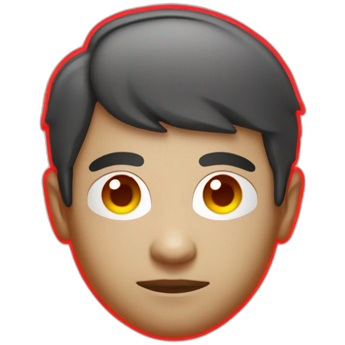 the face of a web developer in red neon style emoji