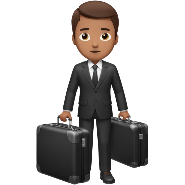 A BROWN business man with a suitcase in his hand emoji
