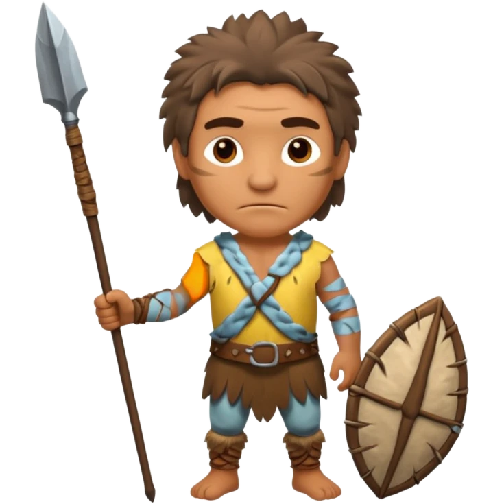Stone age man  with spear emoji