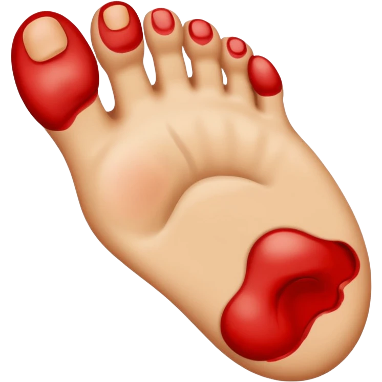 foot with sad face and pain marks emoji