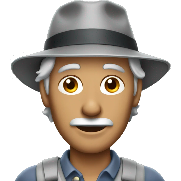 English Sahara man with grey hair and hat  emoji
