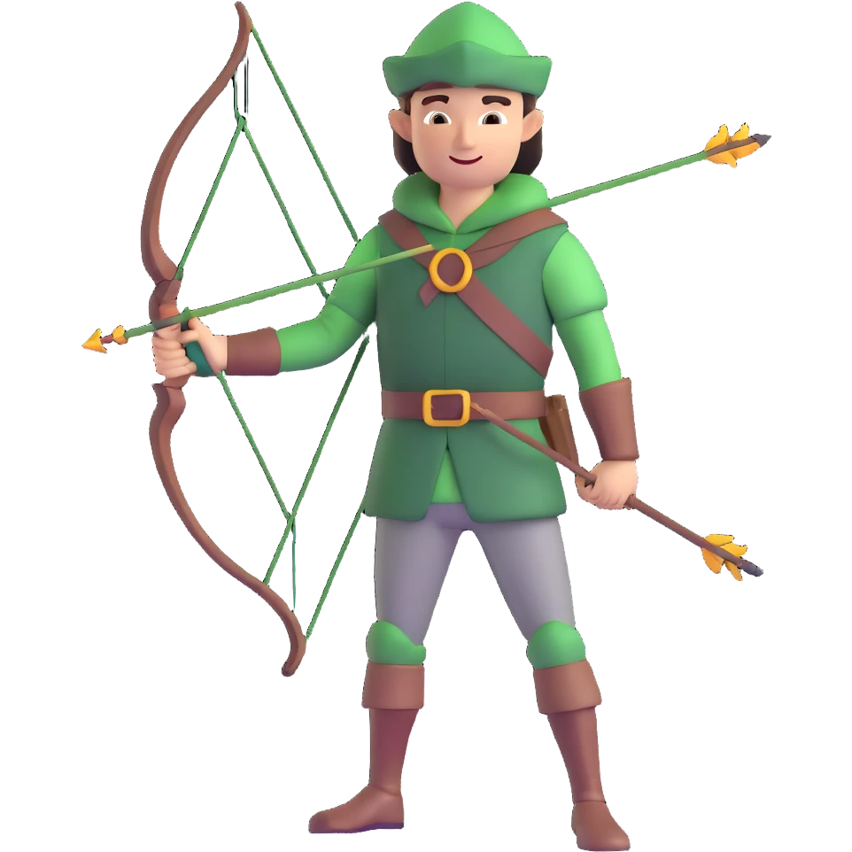 Robin Hood with bow and arrow emoji