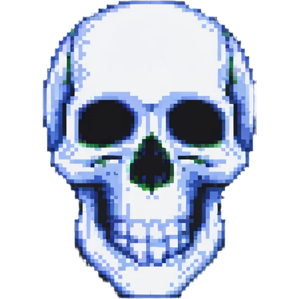 pixel art skull emoji