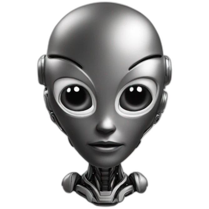 alien titanium ai Chatbot black and white emoji