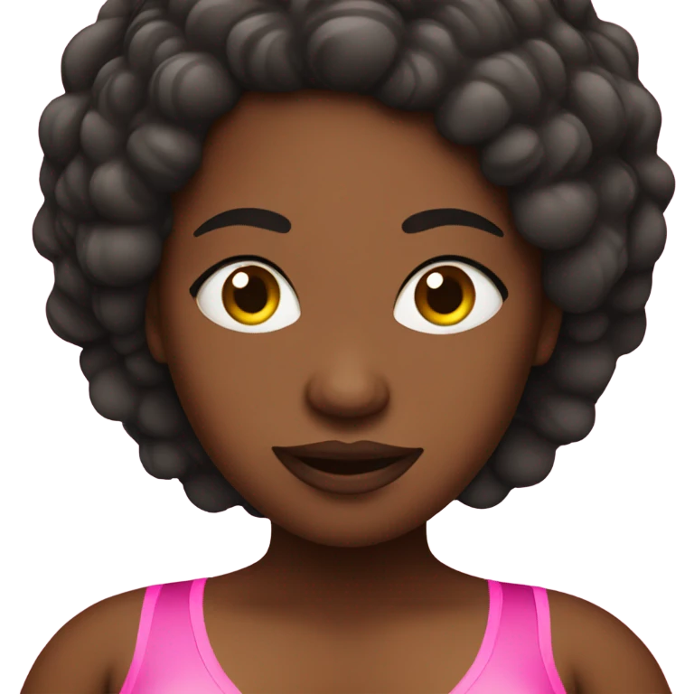 Fat black lady in pink bikini  emoji