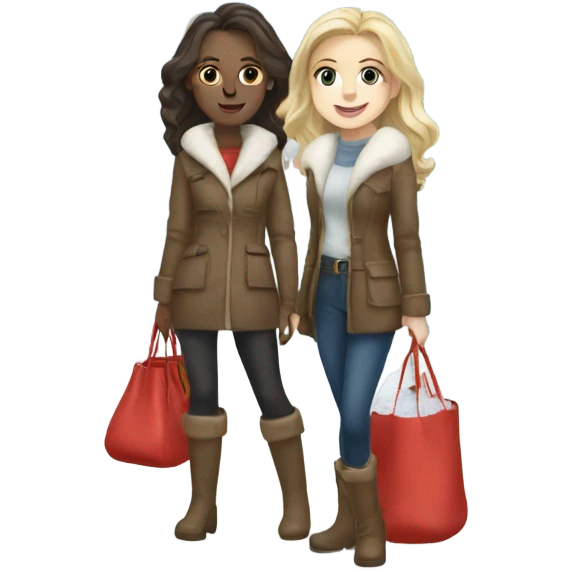 two blonde one brunette white girls with bag of snow  emoji