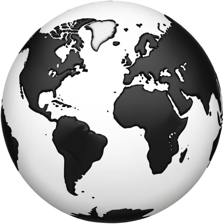 simple black lineart earth 2d emoji