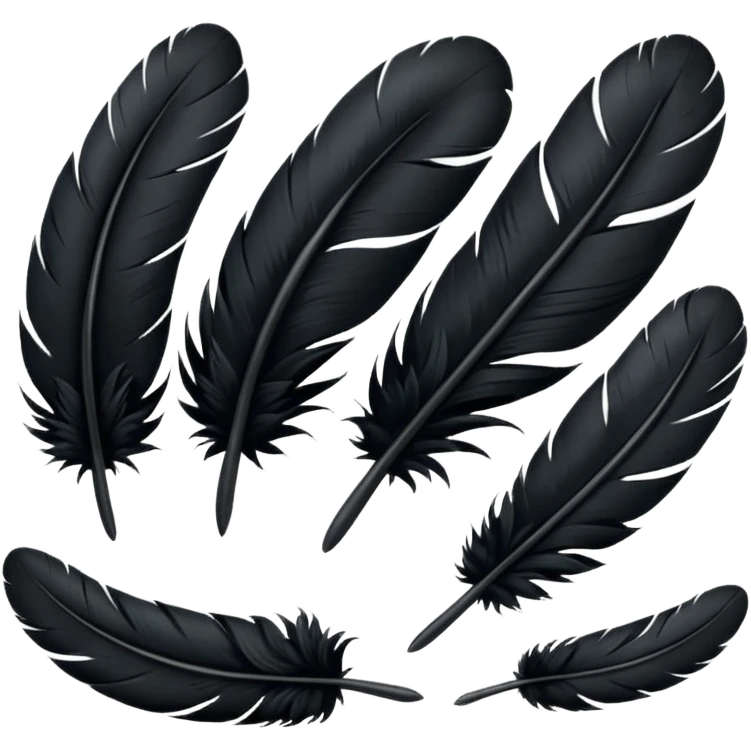bundle of black feathers emoji