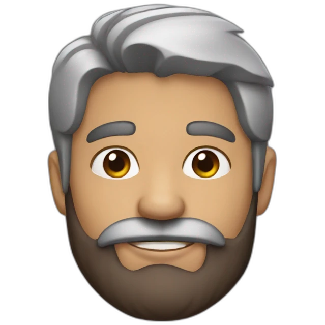 Calvo con barba emoji