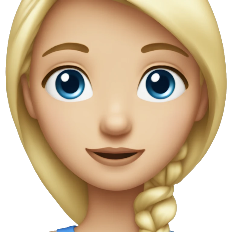 make an emoji of a pretty blonde girl with blue eyes using this face 👩🏼 emoji