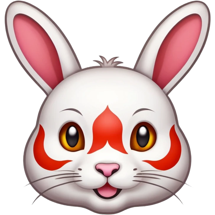 Sichuan Rabbit Head with spices specialty food, simplified emoji style with bold outlines and bright colors, cartoon style unique local delicacy emoji