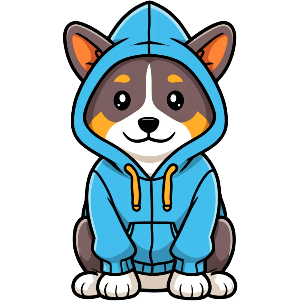 Dog wearing a hoodie  emoji